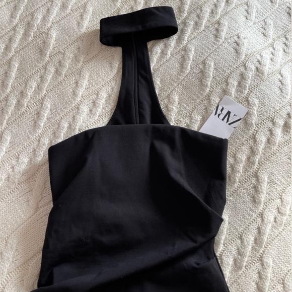 Zara Midi Dress with Choker and Draped Detail - Picture 2 of 6
